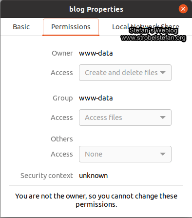 Rechte für Verzeichnis anpassen