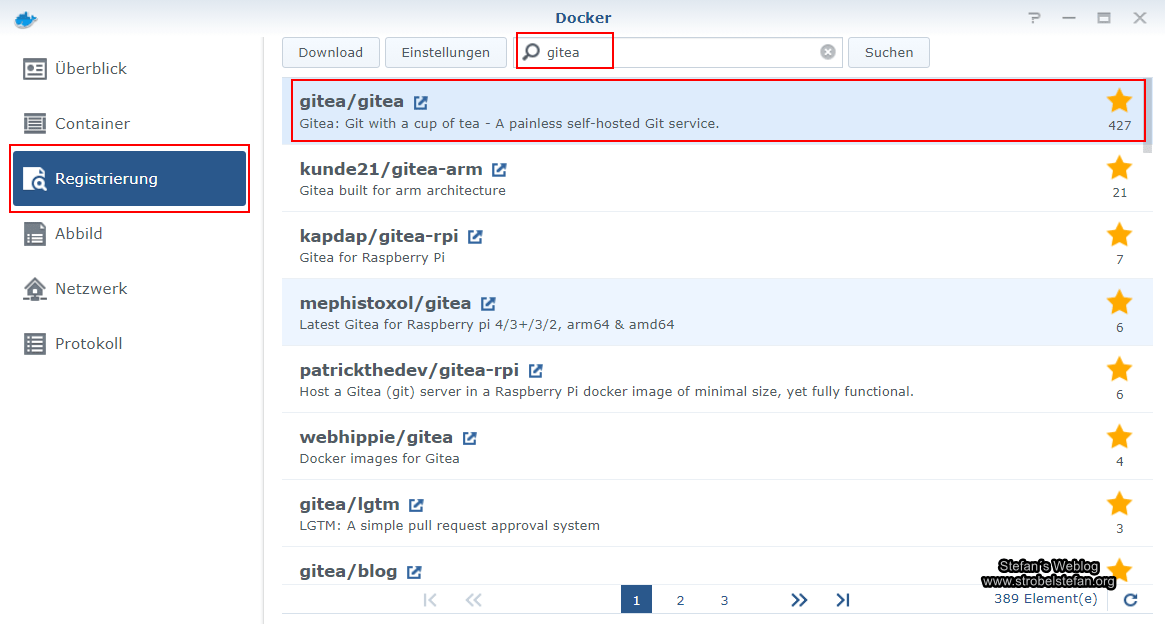Docker - Gitea herunterladen