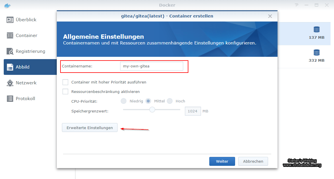 Gitea- Abbild erstellen