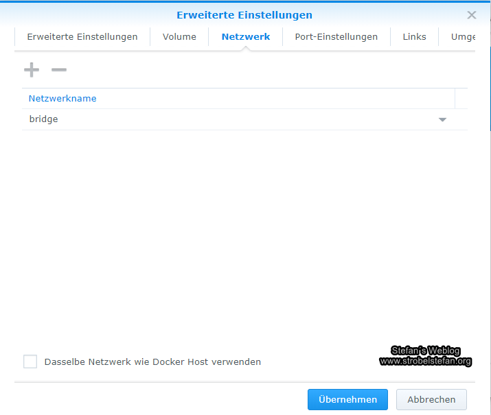 Erweiterte Einstellungen - Netzwerk