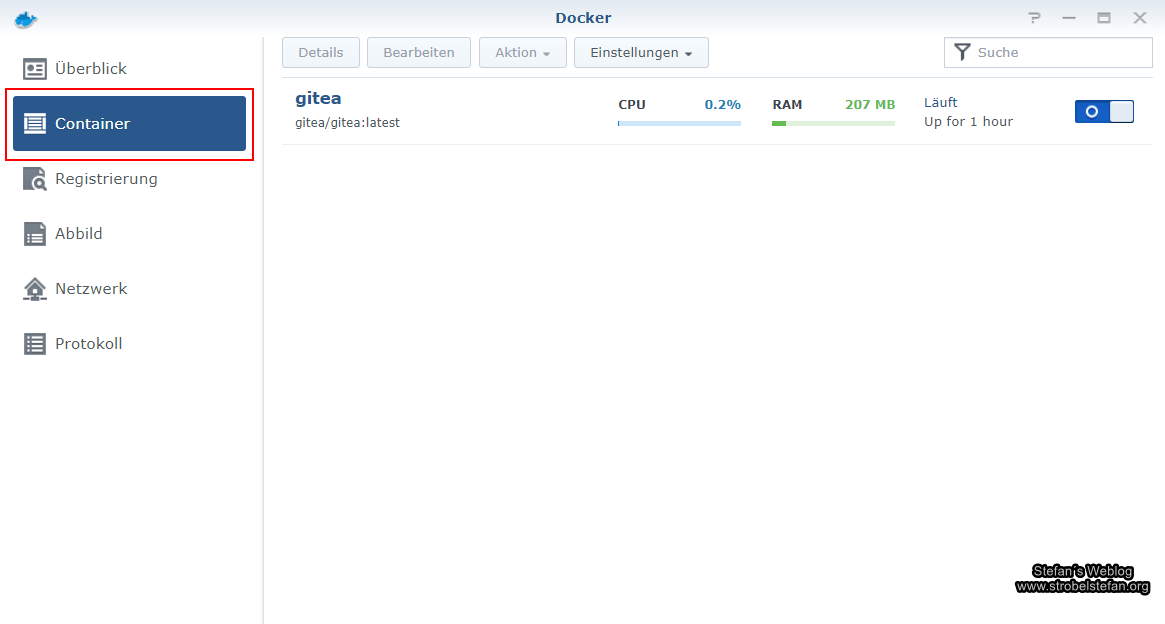 Gitea Abbild starten