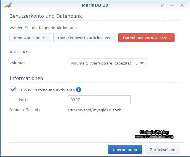Synology - MariaDB 10
