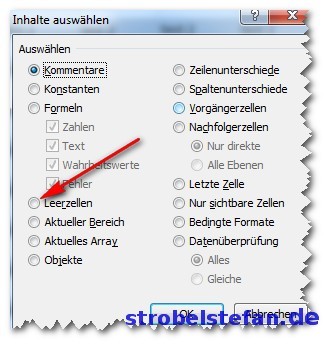 Leere Zeilen aus Excel Tabelle löschen