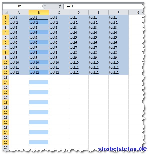 Leere Zeilen aus Excel Tabelle löschen