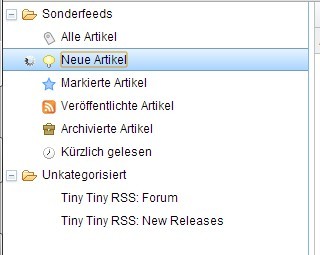 Tiny Tiny RSS - manuelles Update