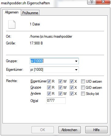 mashpodder.sh - ausführbar