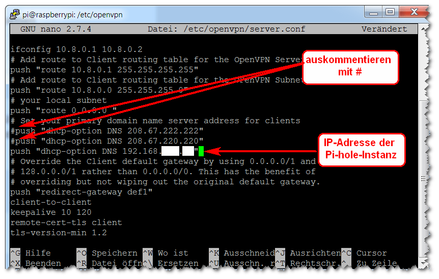 OpenVPN - DNS-Settings anpassen