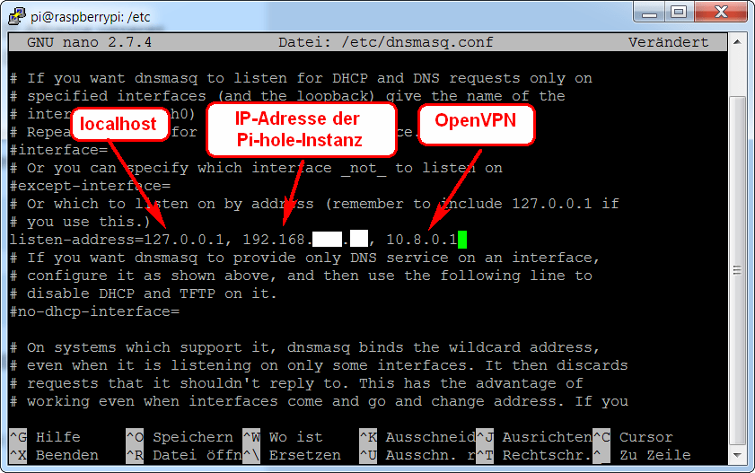 OpenVPN - dnsmasq anpassen