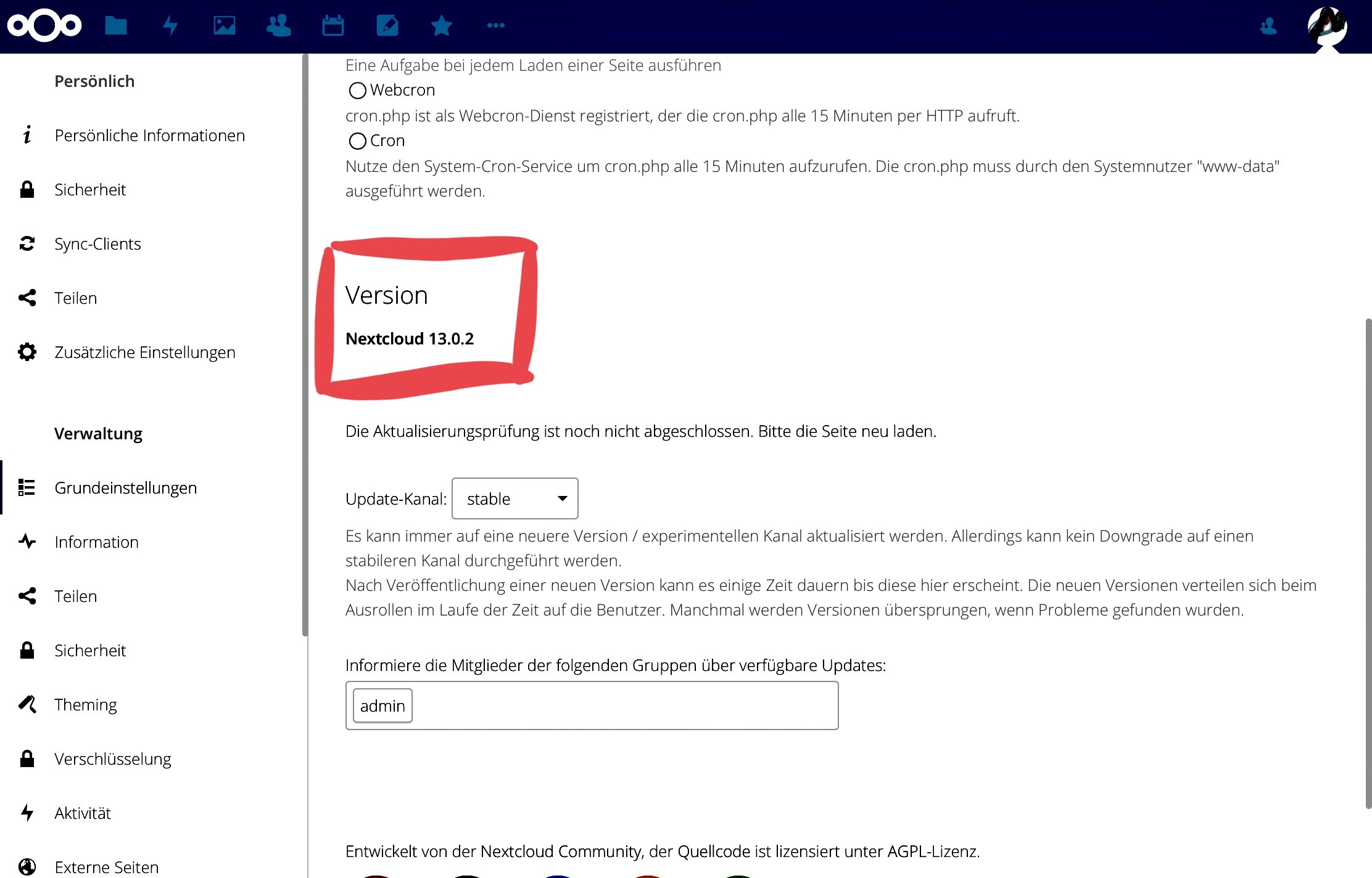 Aktualisierung erfolgreich!
