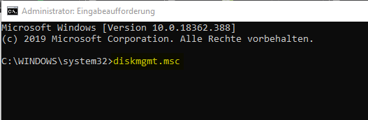 Datenträgerverwaltung aufrufen