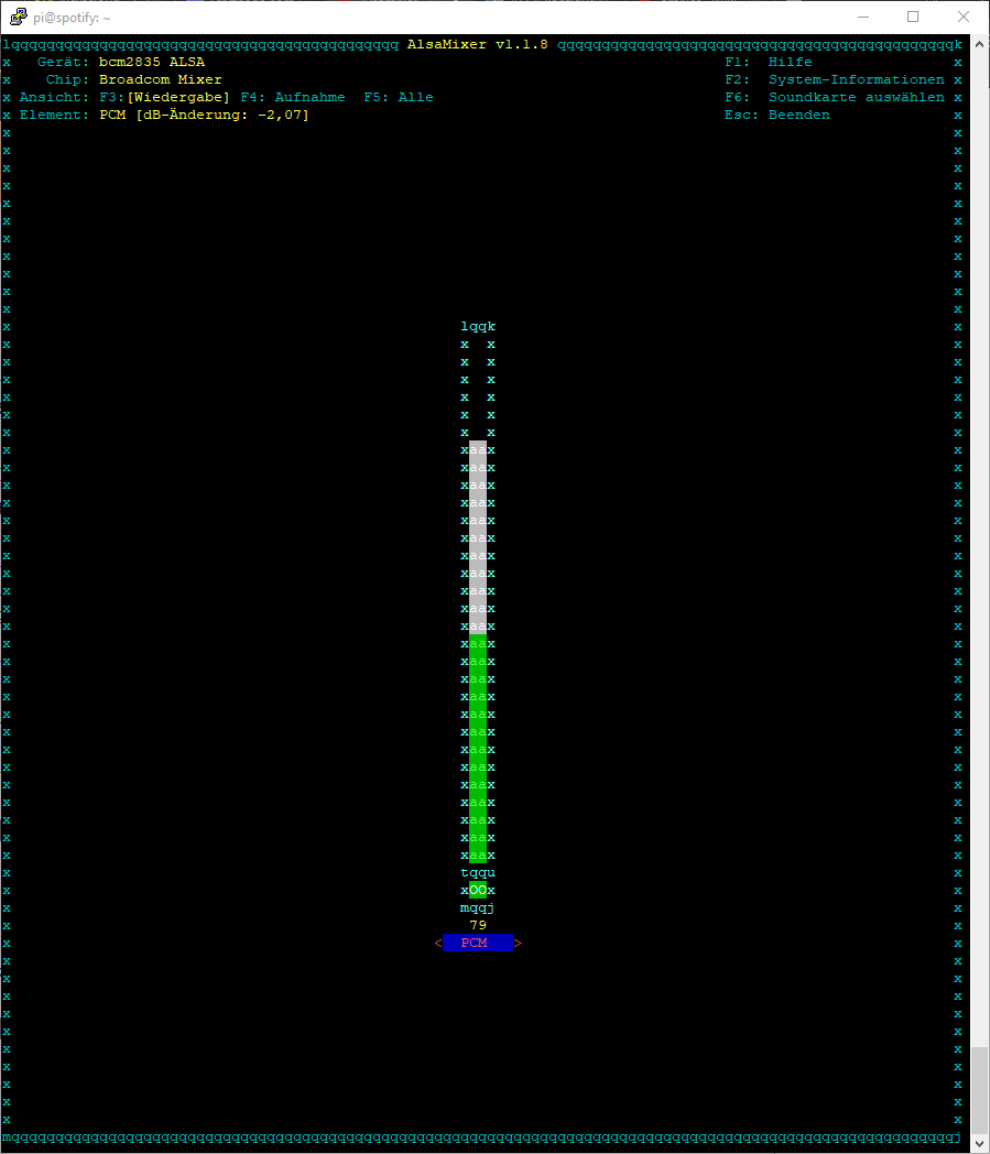 alsamixer - Lautstärke einstelle