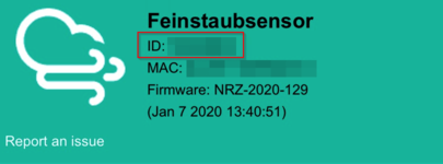 Feinstaubsensor ID