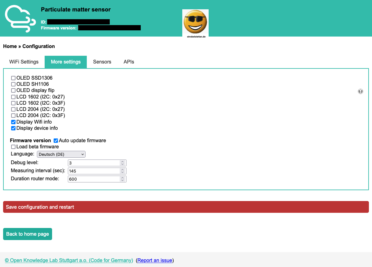 Microcontroller More Settings
