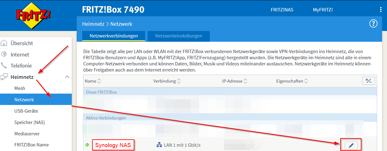 Synology NAS - Feste IP-Adresse zuweisen