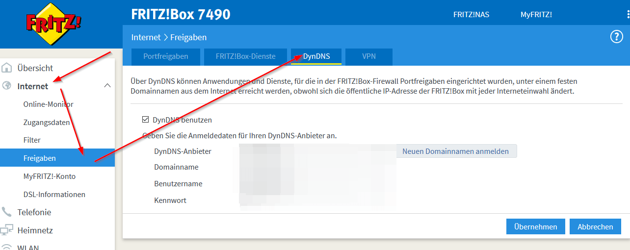 FRITZ!Box DnyDNS einrichten