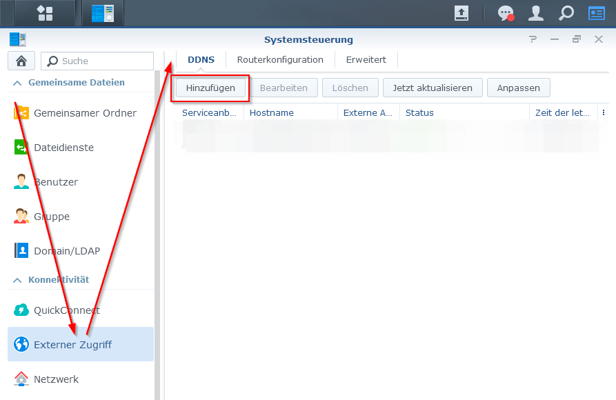 Synology DDNS konfigurieren