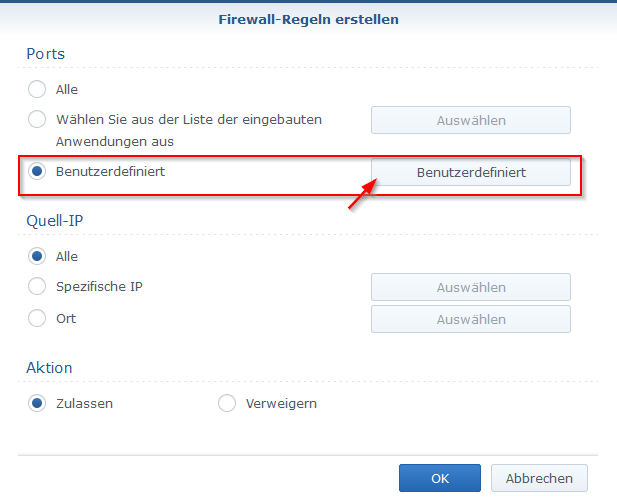 Firewall Einstellungen