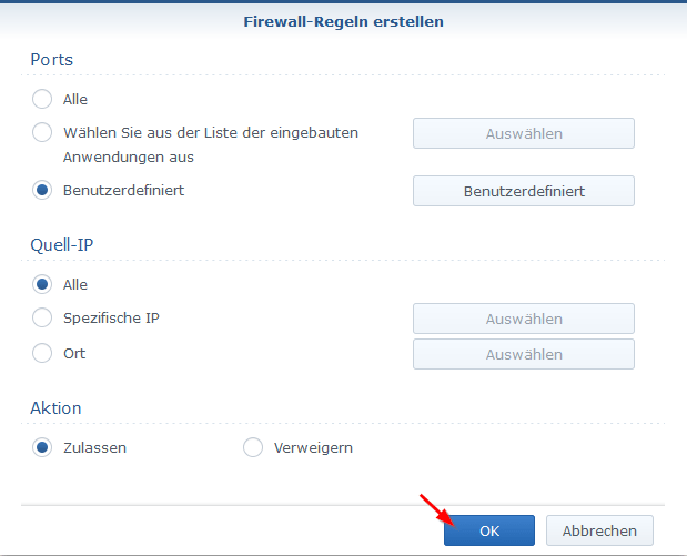 Firewall Einstellungen