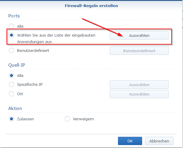 Firewall Einstellungen