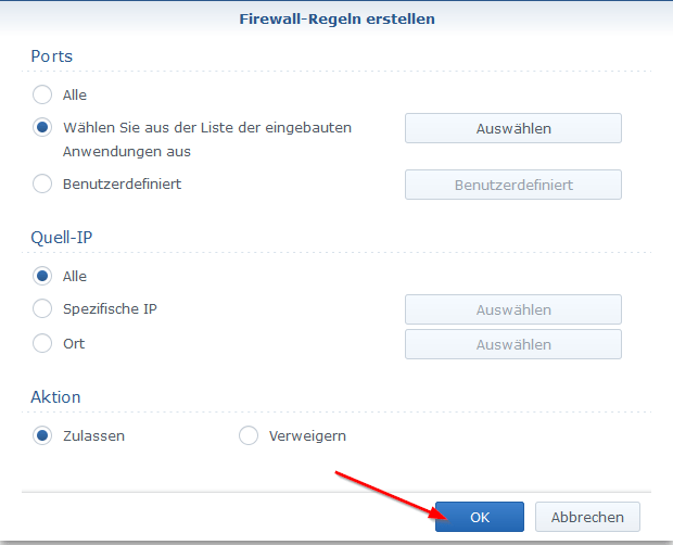 Firewall Einstellungen