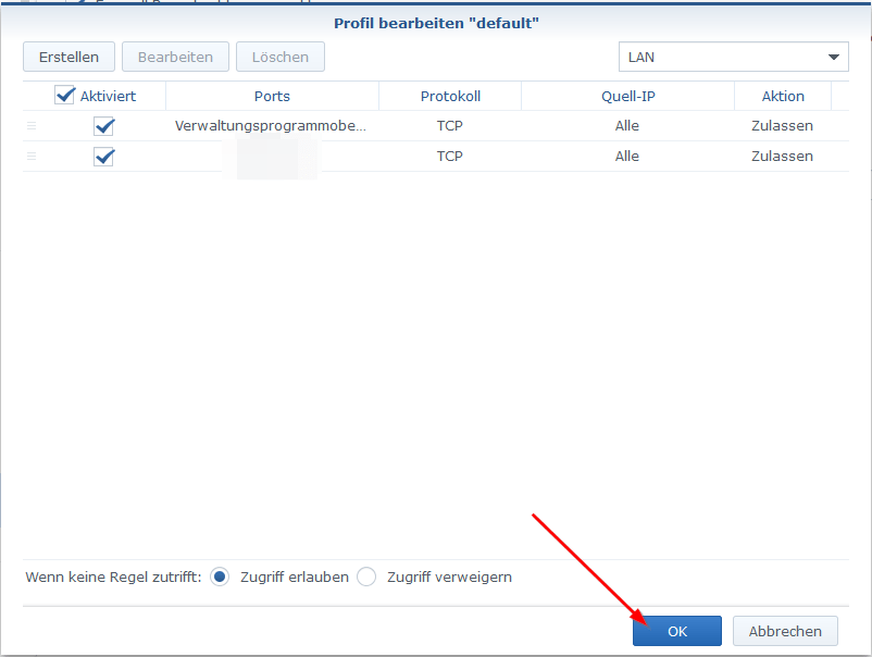 Firewall Einstellungen