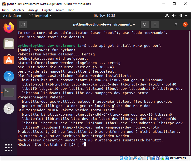 Fehlende Pakete installieren