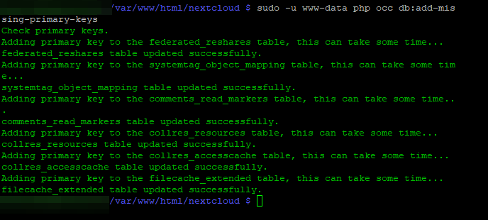In der Datenbank fehlen einige Primärschlüssel