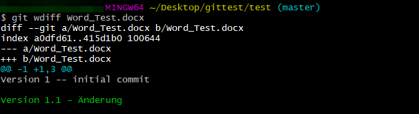 wdiff - Git Bash