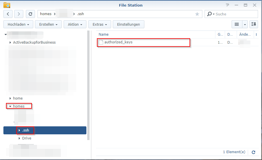 File Station - authorized_keys