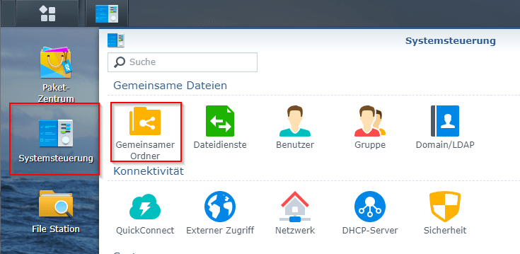 Synology - Gemeinsamen Ordner einrichten