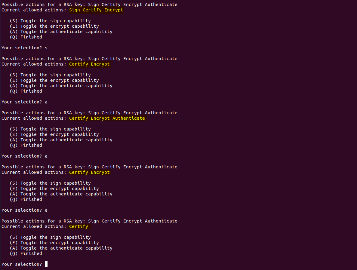 YubiKey Funktionen umschalten