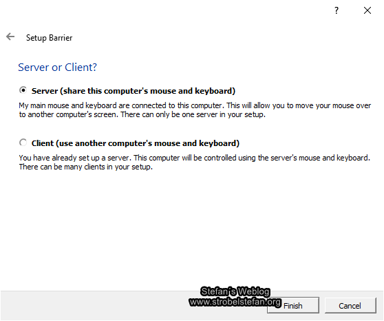 Barrier - Server oder Client