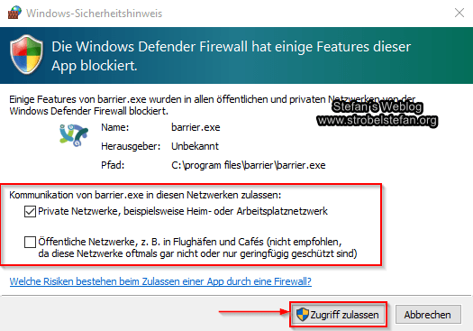 Windows Firewall anpassen