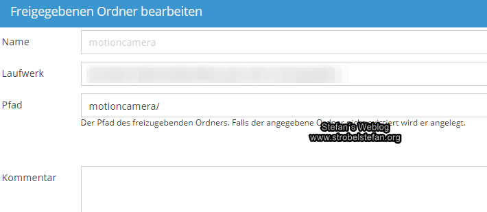 omv - Ordner für motioneyeos anlagen
