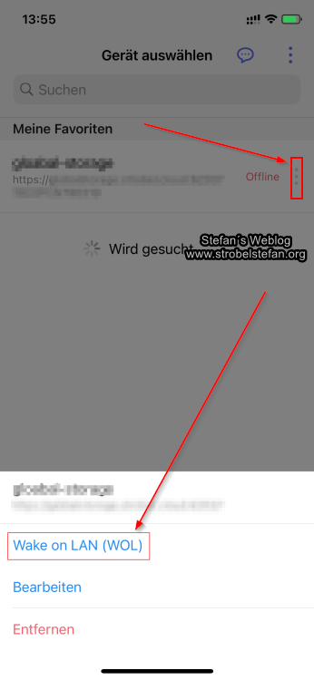 DS finder - Wake-On-LAN