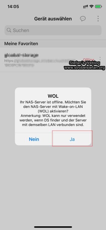 DS finder - Wake-On-LAN