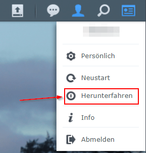 Synology - Herunterfahren