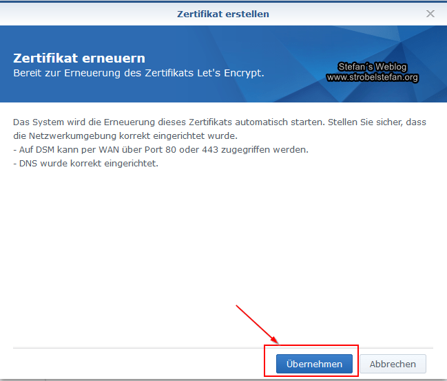 Let's Encrypt Zertifikat erneuern