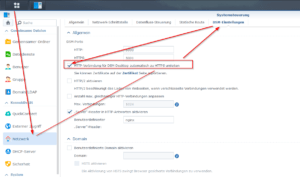 HTTP-Verbindungen für DSM-Desktop automatisch zu HTTPS umleiten