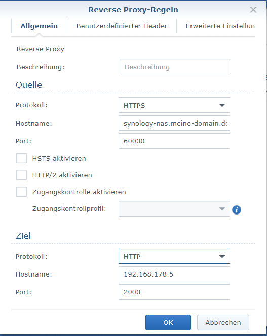 Synology Reverse Proxy