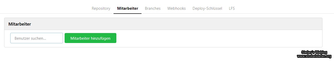 Ready-Only-Benutzer dem Git Repo als Mitarbeiter hinzufügen