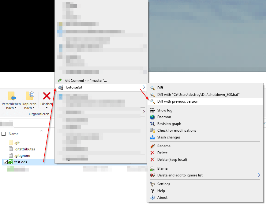 TortoiseGit - diff für xlsx-Dateien starten