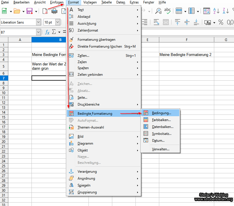 LibreOffice Calc - Bedingte Formatierung kopieren