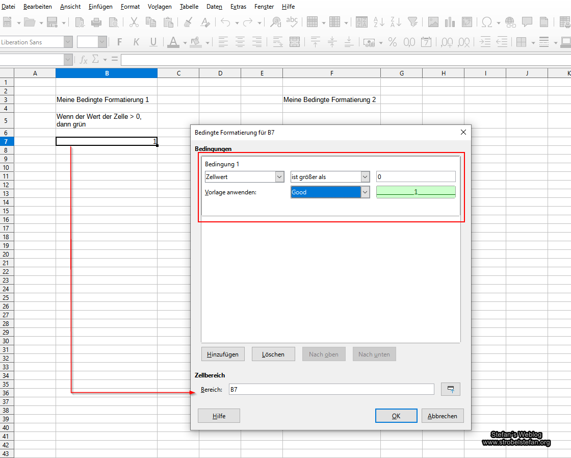 LibreOffice Calc - Bedingte Formatierung kopieren