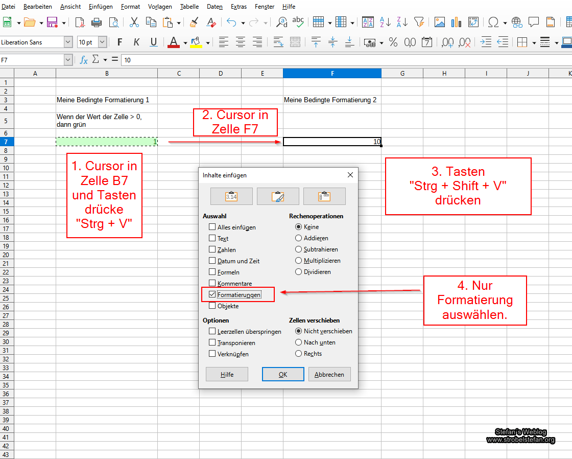 LibreOffice Calc - Bedingte Formatierung kopieren