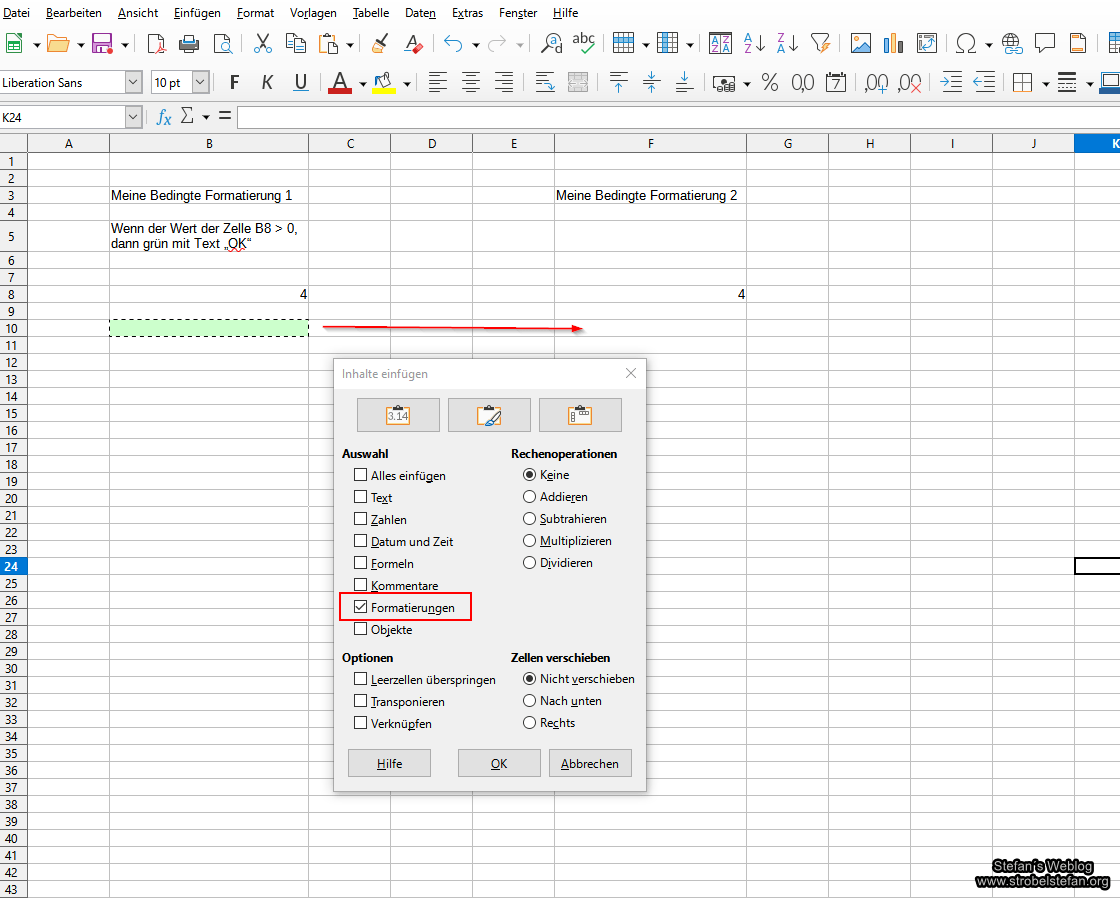 LibreOffice Calc - Bedingte Formatierung kopieren