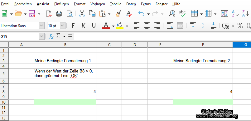 LibreOffice Calc - Bedingte Formatierung kopieren