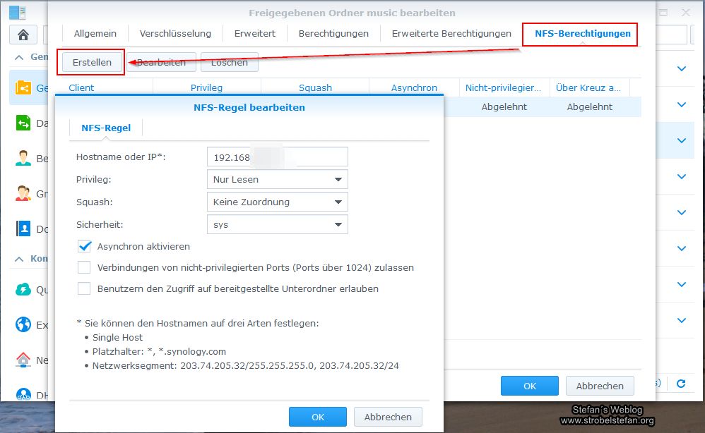 Synology NAS - Berechtigungen für Gemeinsame Ordner
