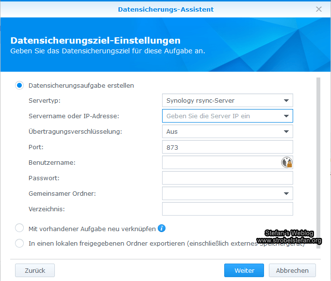 Synology rsync-Backup