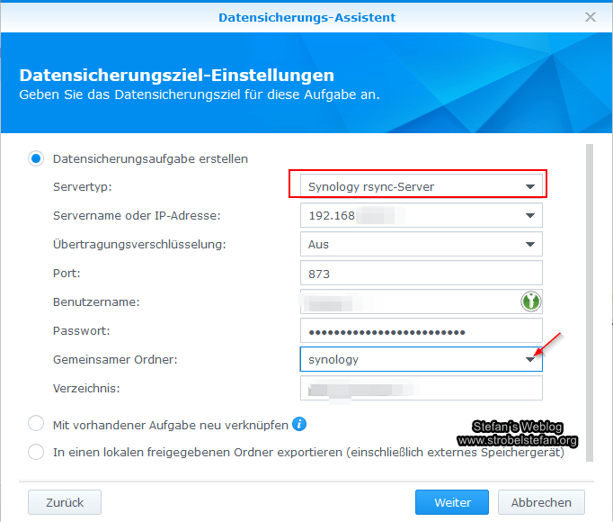Synology rsync-Backup